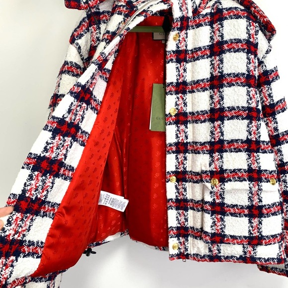 NWT Gucci tweed check-print jacket Size 42 - Picture 13 of 16